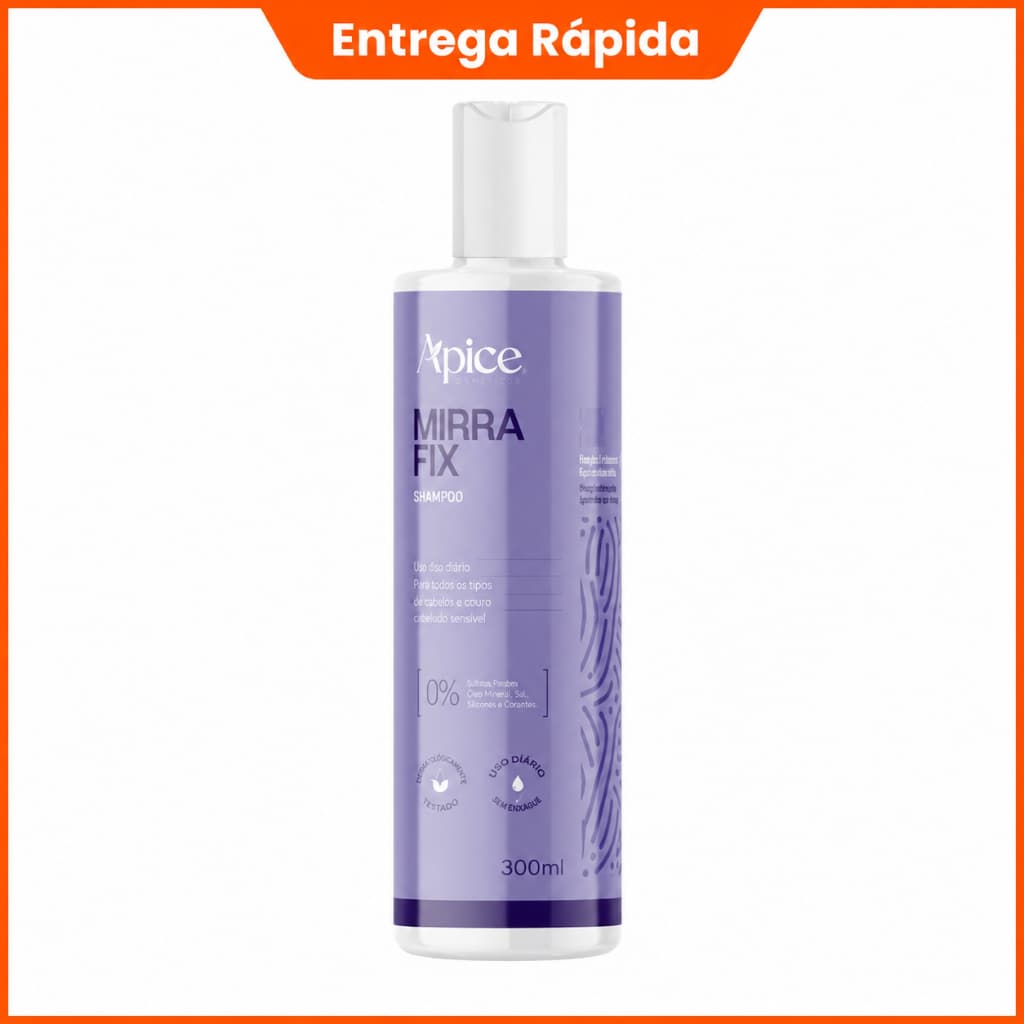 Shampoo Mirra Fix 300ml Apice Apse Colágeno Vegetal Hidratação Óleo de Mirra e Jojoba Infantil