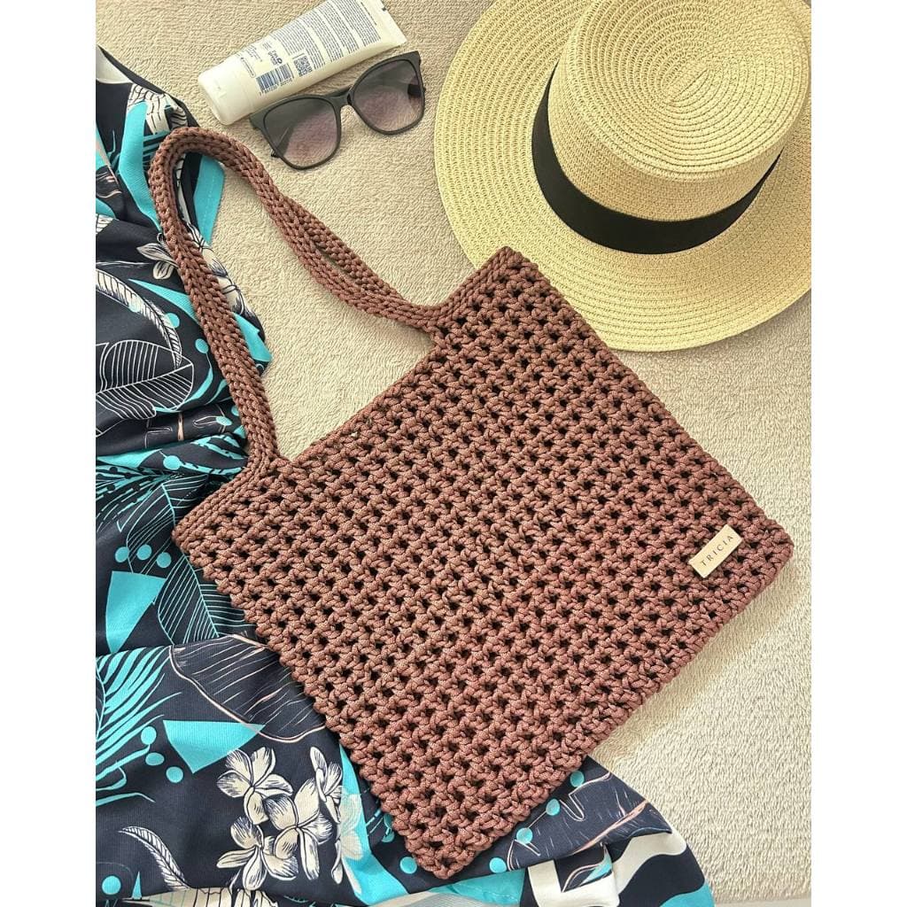 Bolsa estilo Praia Crochê Feminina Artesanal Espaçosa Bolsa estilo sacola Linda