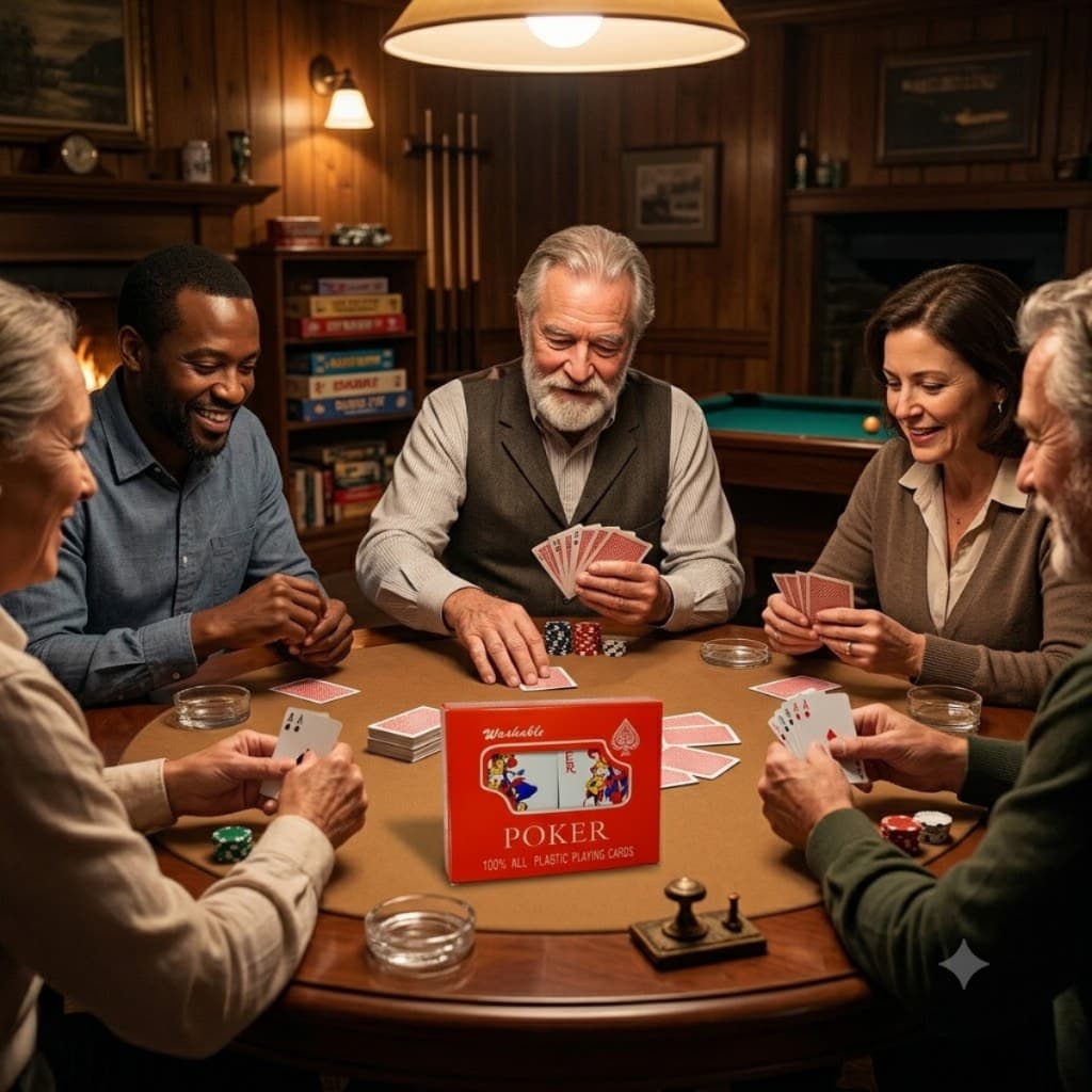 Kit 6 Jogos Baralhos Plástico 100% Impermeável 108 Cartas