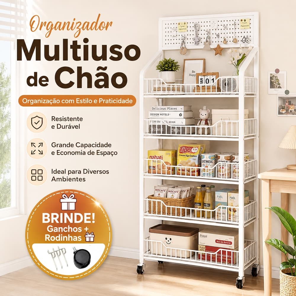 Prateleira Organizadora De Aço Carrinho Para Cantinho Do Café E Lanches Com Pegboard E Rodinhas De Chão Multiuso
