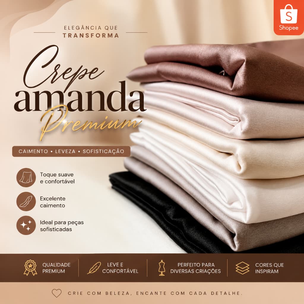 Tecido Crepe Amanda Premium – A partir de 2 Metros de Elegância, Caimento Perfeito e Qualidade Impecável
