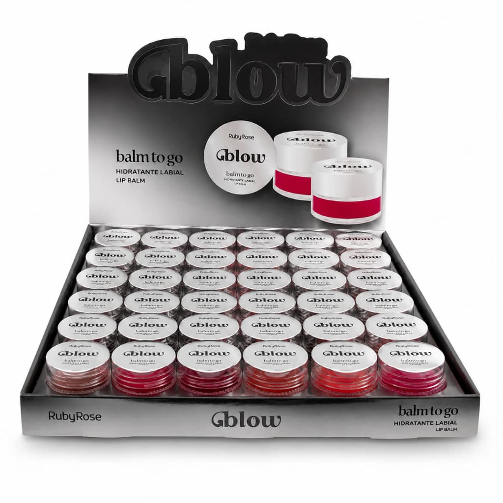 Box 36 Hidratante Labial Balm To Go Ruby Rose Blow HBL6508 6 Tons Hidratação Nutrição Labial