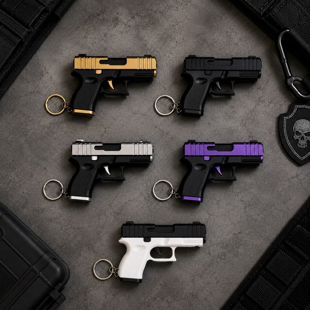 Chaveiro Glock Miniatura Realista Deslizante Coleção 10cm