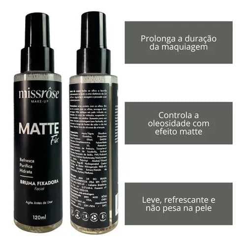 Bruma Fixadora Facial Matte Fix – Miss Rôse Make-Up