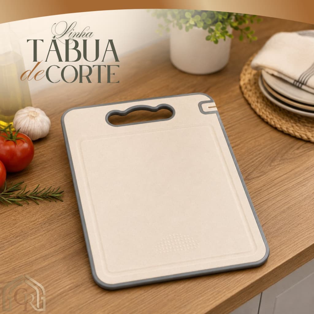 Tabua Corte Compacta Cozinha Duravel Leve Bege 36cm Multiuso