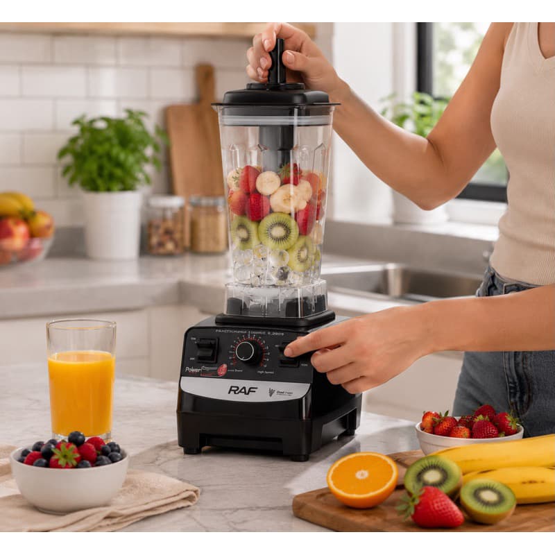 Liquidificador Profissional RAF 2400W 2,5L 6 Lâminas Inox Tritura Gelo Grãos Industrial Cozinha 220V