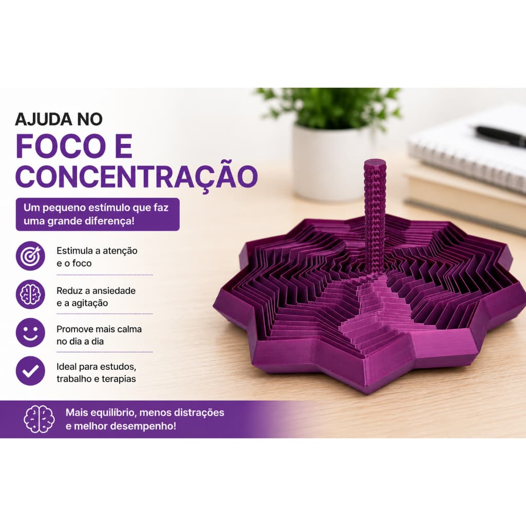 Estrela Sensorial Terapêutica TEA TDAH Ansiedade Foco Concentração Regulador Sensorial