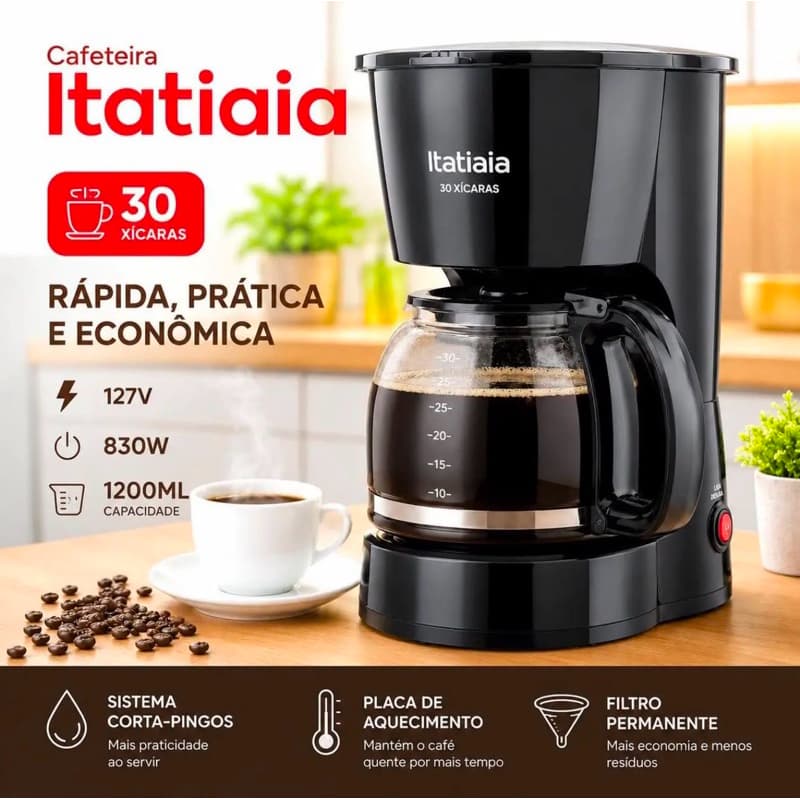 Cafeteira Elétrica Itatiaia com Filtro Permanente 15 Xícaras