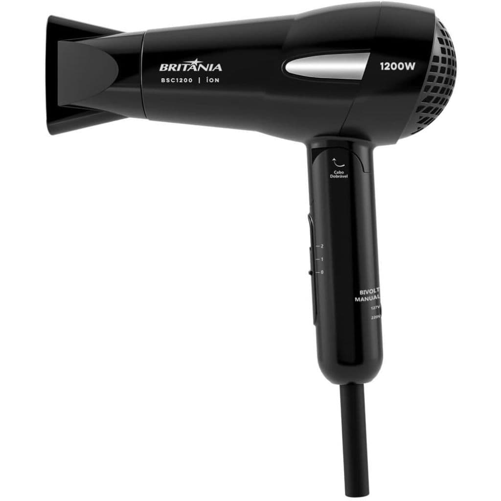 Secador de Cabelos BSC1200 Íon Tourmaline 1200W Preto Bivolt LJ