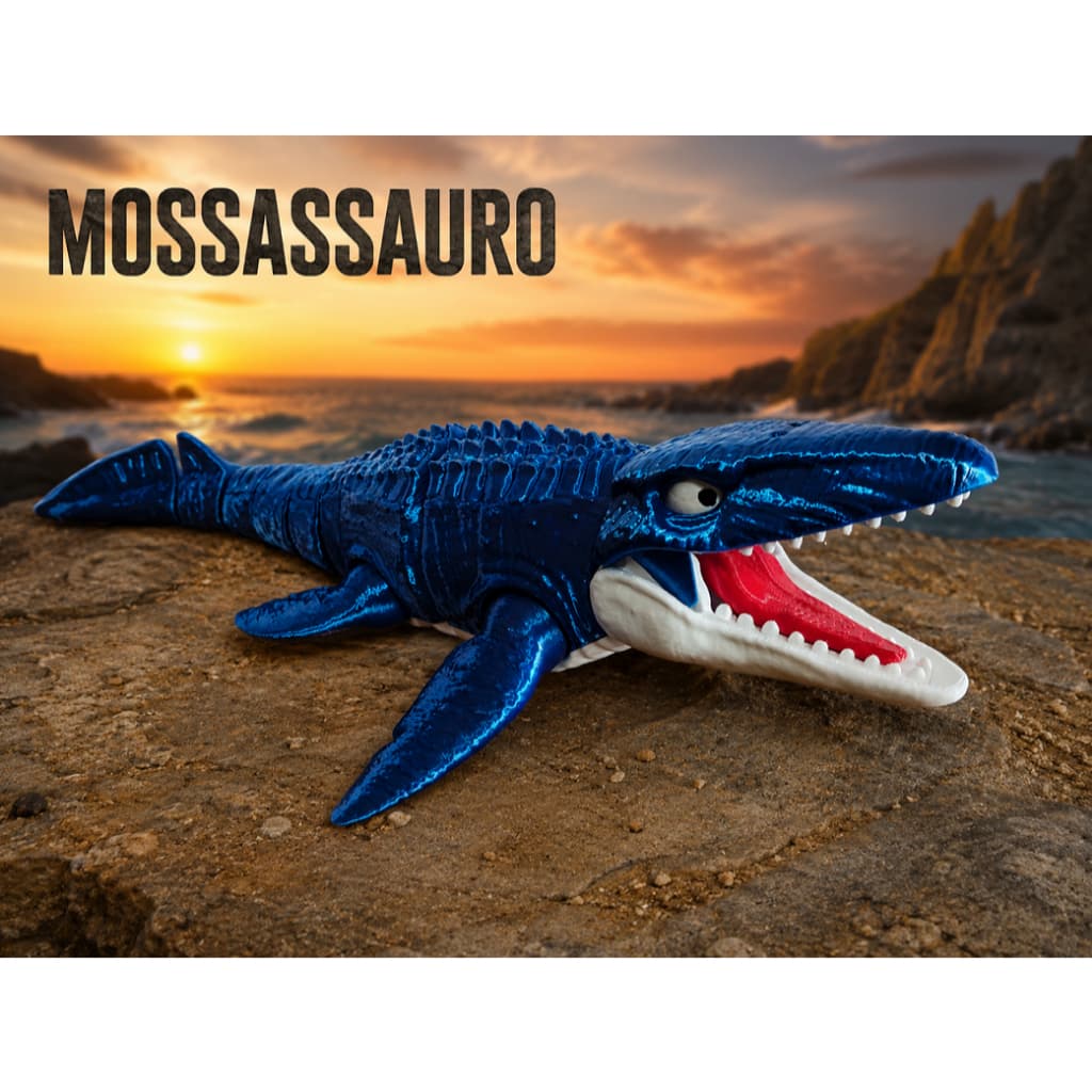 Mosassauro Articulado 3D  27cm Dinossauro Marinho Jurassic World Brinquedo Presente