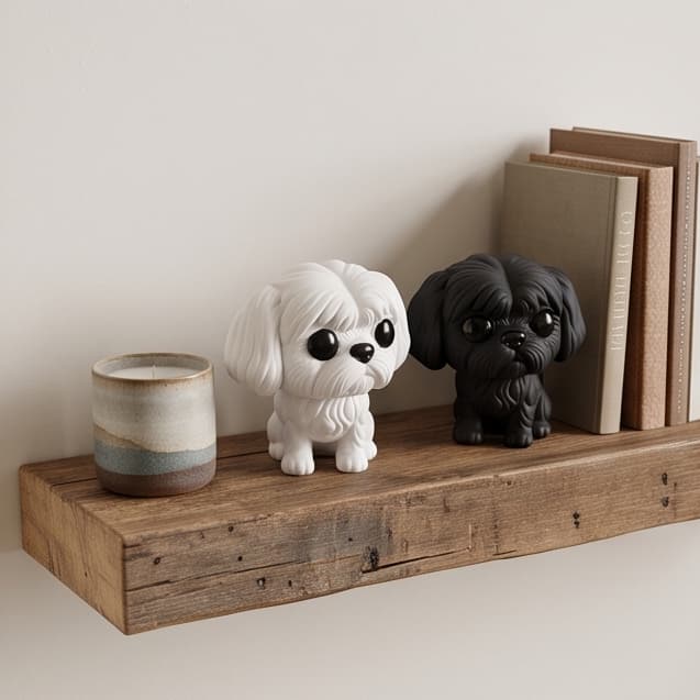 Decoração Pet Enfeite Cachorro Shih Tzu Estatueta 10cm Exclusiva
