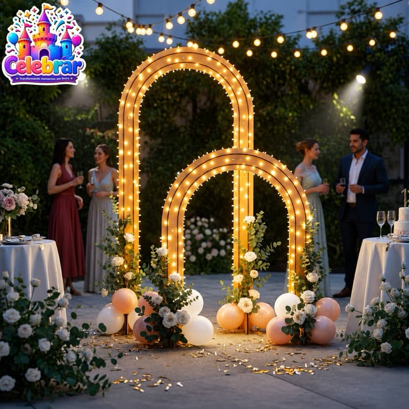 Arco Romano Painel Festa MDF Frisado Desmontável Pegue e Monte Decoração