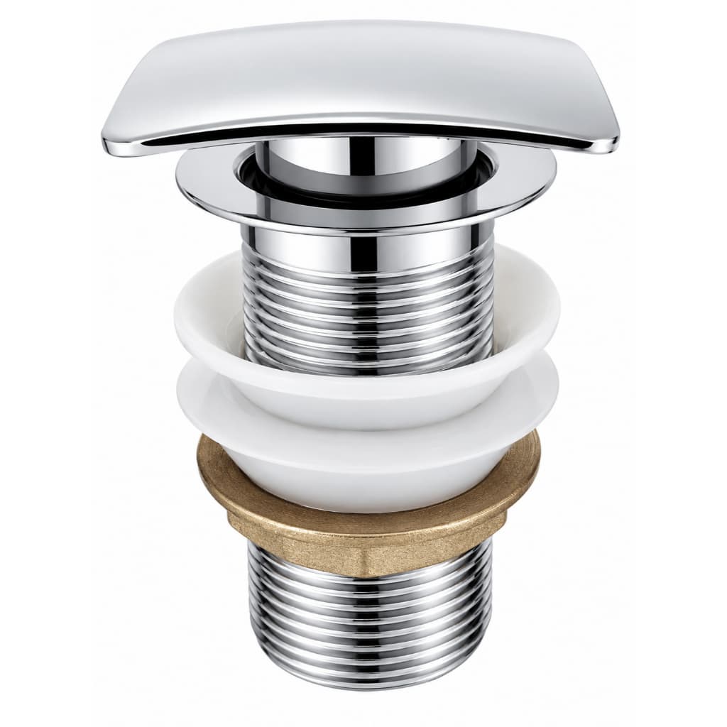Válvula Click Inox Para Cuba De Vidro E Louça Quadrada