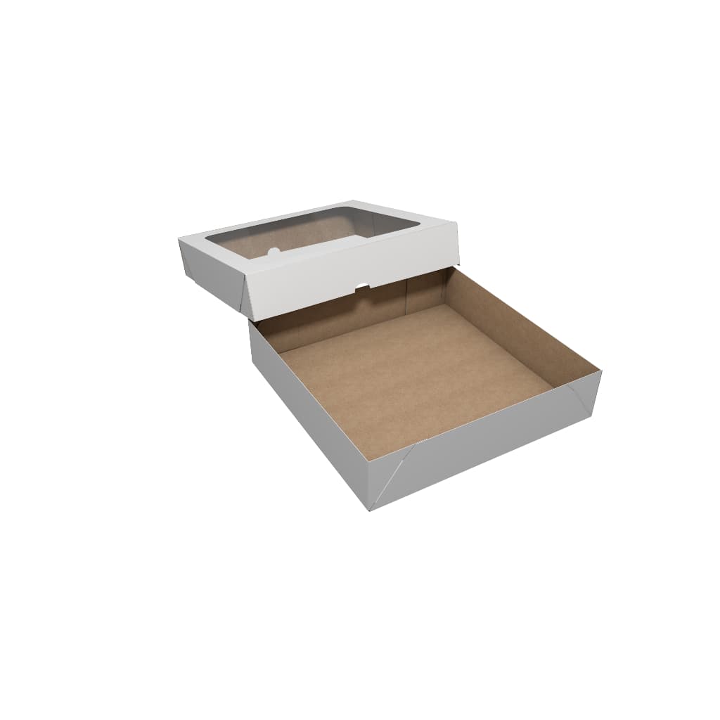 25 Caixas com Visor Para 50 Doces Ou Salgados Média 25x25x6cm
