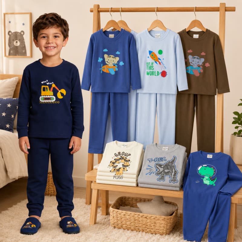 Pijama De Frio Moletom Infantil Masculino Peluciado Comprido Roupa De Inverno Menino Quentinho