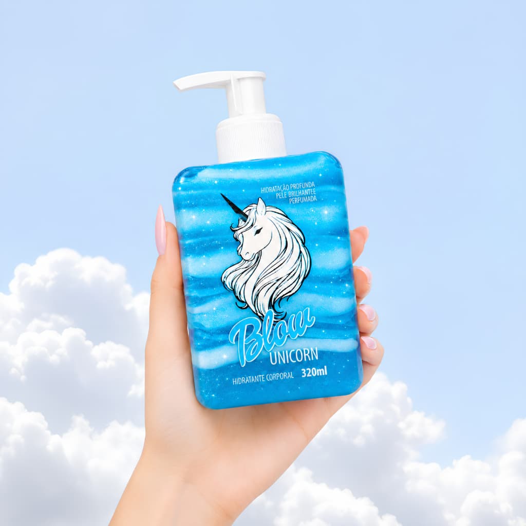 Creme Gel Hidratante Corporal Iluminador Blow Unicorn com Glitter Efeito Glow 320ml - Blow Girl