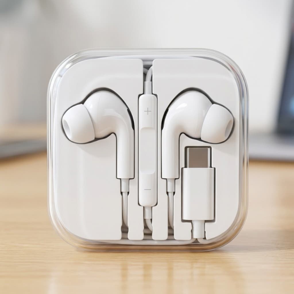 Fone de Ouvido borrachinha USB-C Tipo C Microfone Controle de Volume intra-auriculares Celular Android IPhone PC IOS