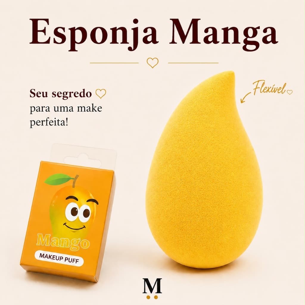 Esponja Manga I  Maquiagem Ultra Macia Aveludada I Esponja