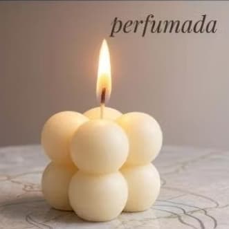 40 Velas Lembrancinha Mini Bubble 35g Vela Aromática Cera de Soja/Coco/Palma - Cor Cru