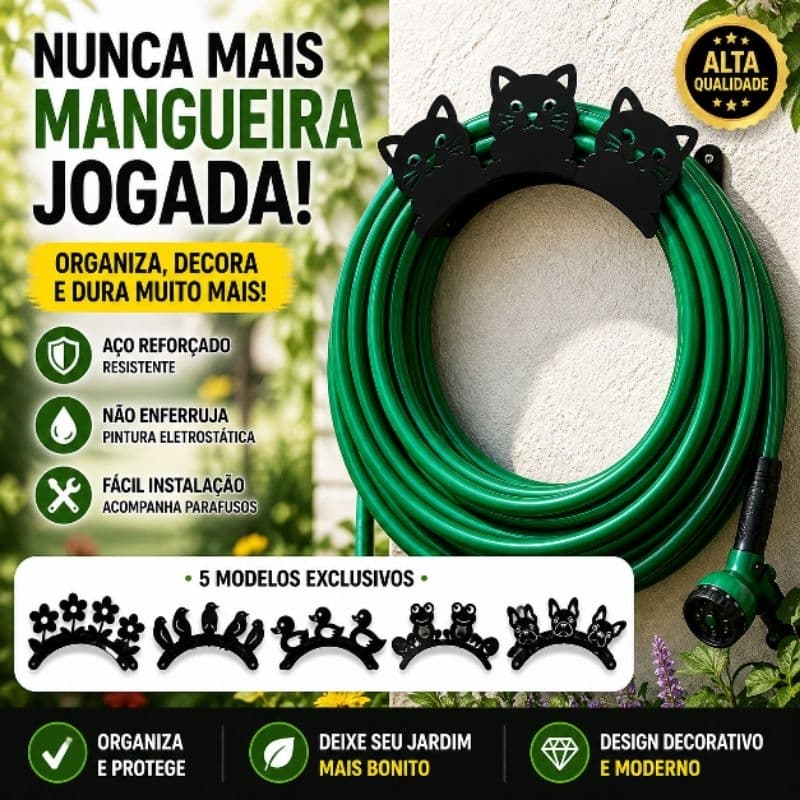 Suporte Enrolador de Mangueira Reforçado Ferro / Aço