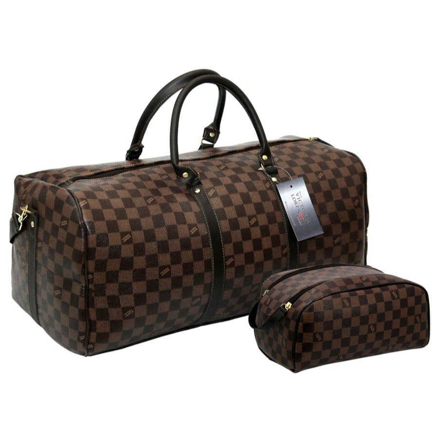 Kit Bolsas Feminina Mala + Necessaire Aero Viagem Promoção XADREZ