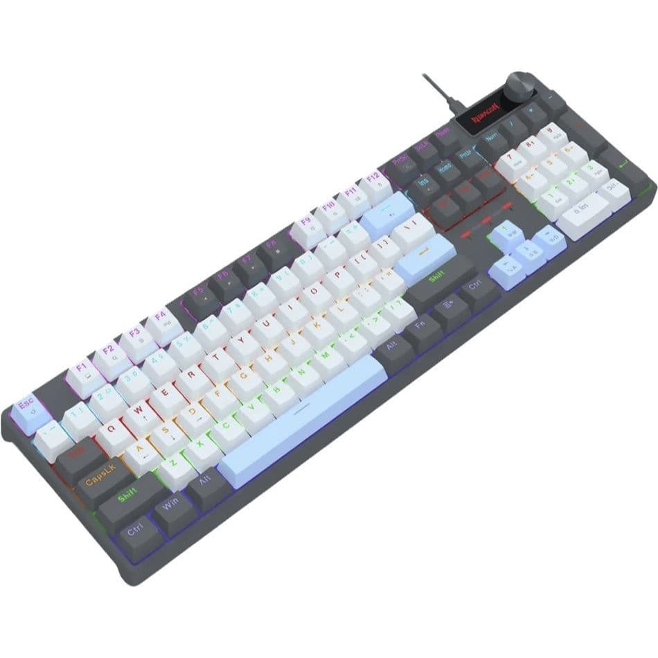 Teclado Mecânico Gamer Redragon Caesura K718 RGB Rainbow Inglês Full Size