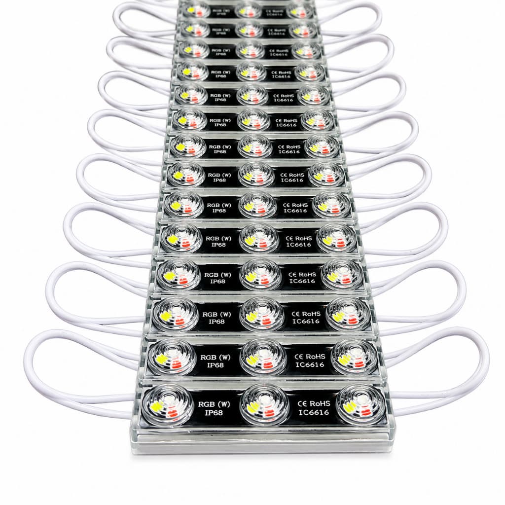1 Unidade Módulo LED RGB SMD 3030 220V IP68 Resistente à Água para Letreiro Luminoso Fachada Painel Comunicação Visual