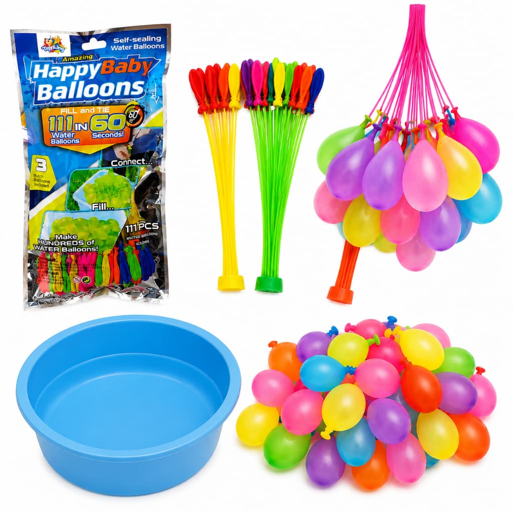 Kit Guerra de Balões de Água 111/222/333/444/555 Com 111 Balões Cada