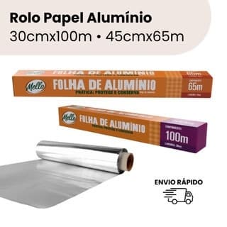 Rolo de Papel Alumínio 30cmx100m Mello