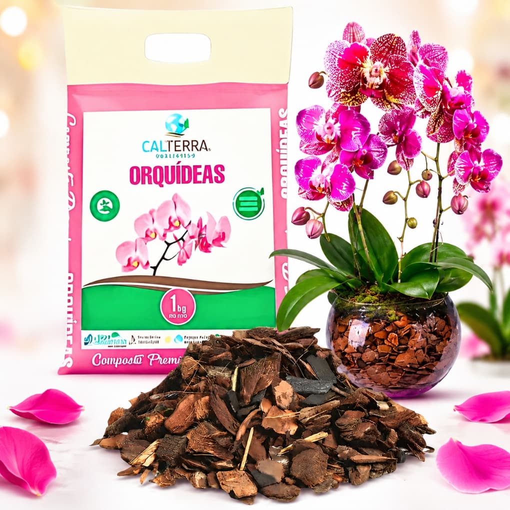 Substrato Mix para Orquídeas 1kg Composto Premium Plantio Flores Calterra