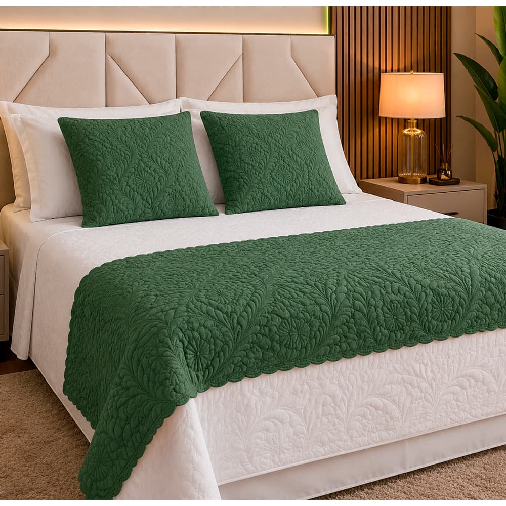 Kit Peseira Casal 3 Peças Para Cama Box Coleção Camili