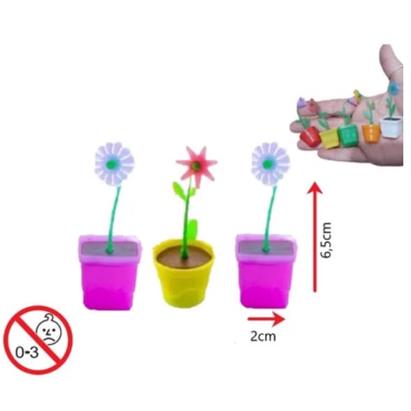 Mini Vaso Tema Flores 5cm Lembrancinha Sacolinha Supresa Mimo Vasinho Flor Brinquedo Nacional