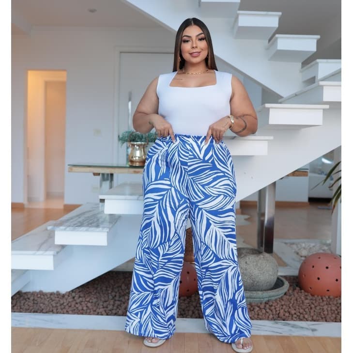 Calça Feminina Pantalona Fluity Plus Size
