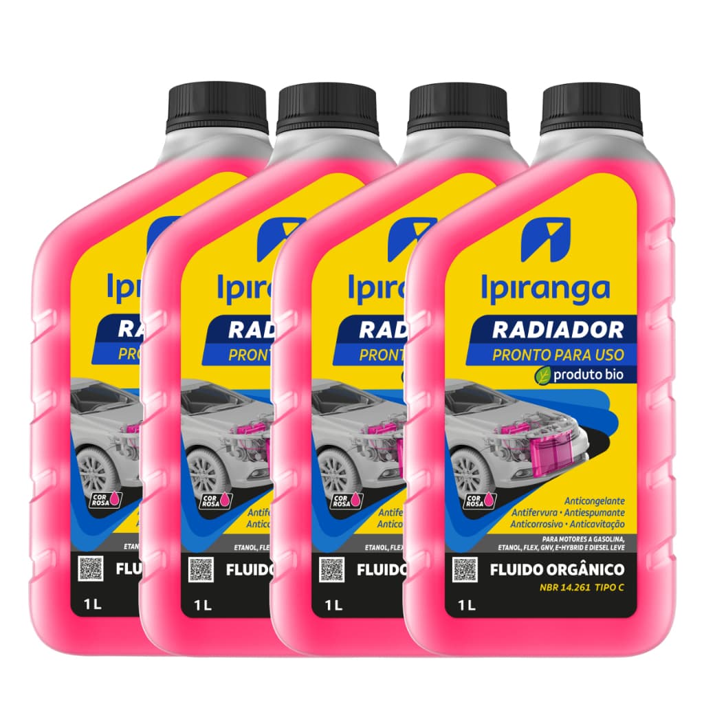 Kit 4 unidades de Aditivo Fluido Radiador Ipiranga