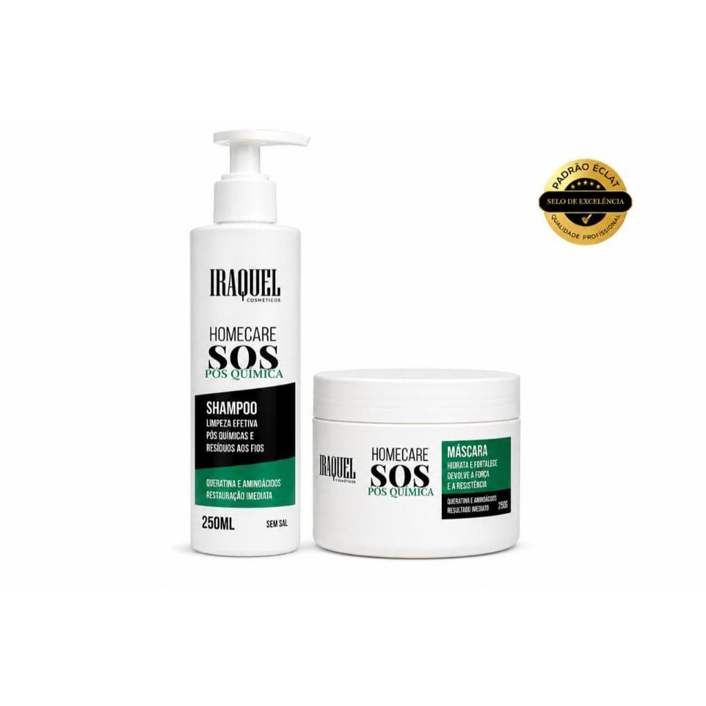 Shampoo e Máscara Kit com 2 | Home Care | Queratina e Aminoácidos | 250g Cada | S.O.S Pós Química