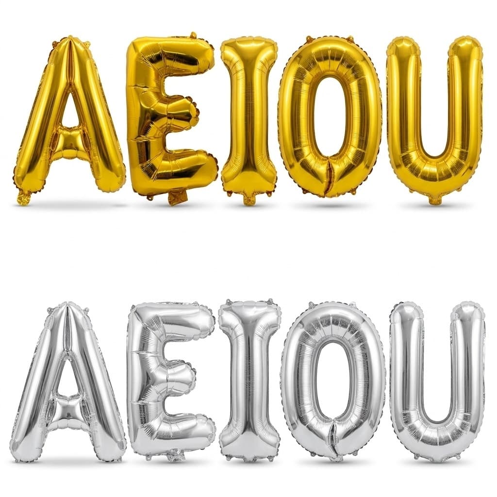 Balão Letra Metalizado A-Z 16 Pol 40cm Monte Seu Nome Festa Aniversário Decoração Dourado Prata