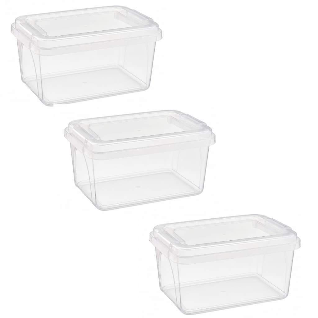Caixas Organizadoras 3 Litros Transparente Tampa Com Trava Organizadora Multiuso Kit