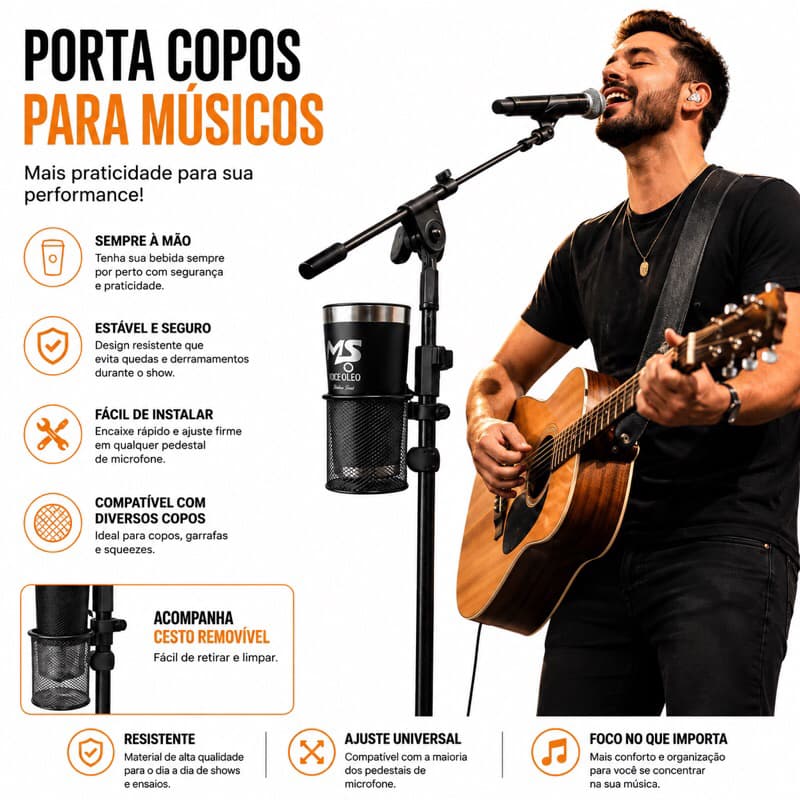 SUPORTE PORTA COPOS,  BEBIDAS PARA PEDESTAL DE MUSICO