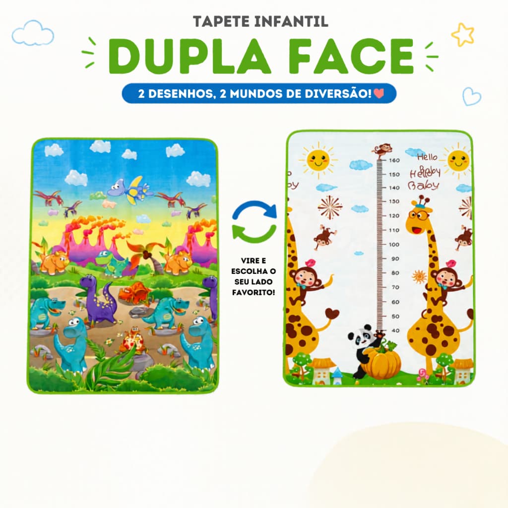 Tapete Infantil Térmico Dupla Face XPE Best Sling - Dobrável para Atividades Educativo Tapetinho Lavável