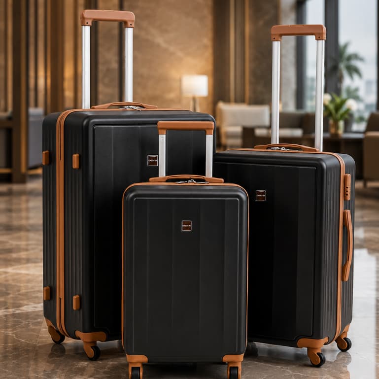 Kit Conjunto 3 Malas de Viagem Resistentes | ABS + Polipropileno | Rodízios 360° e Cadeado de Senhas