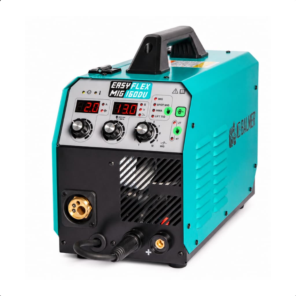 Maquina de solda Inversora Multiprocesso MIG MAG TIG MMA 160A Bivolt Tecnologia PWM Balmer Easy FlexMIG 160 DV