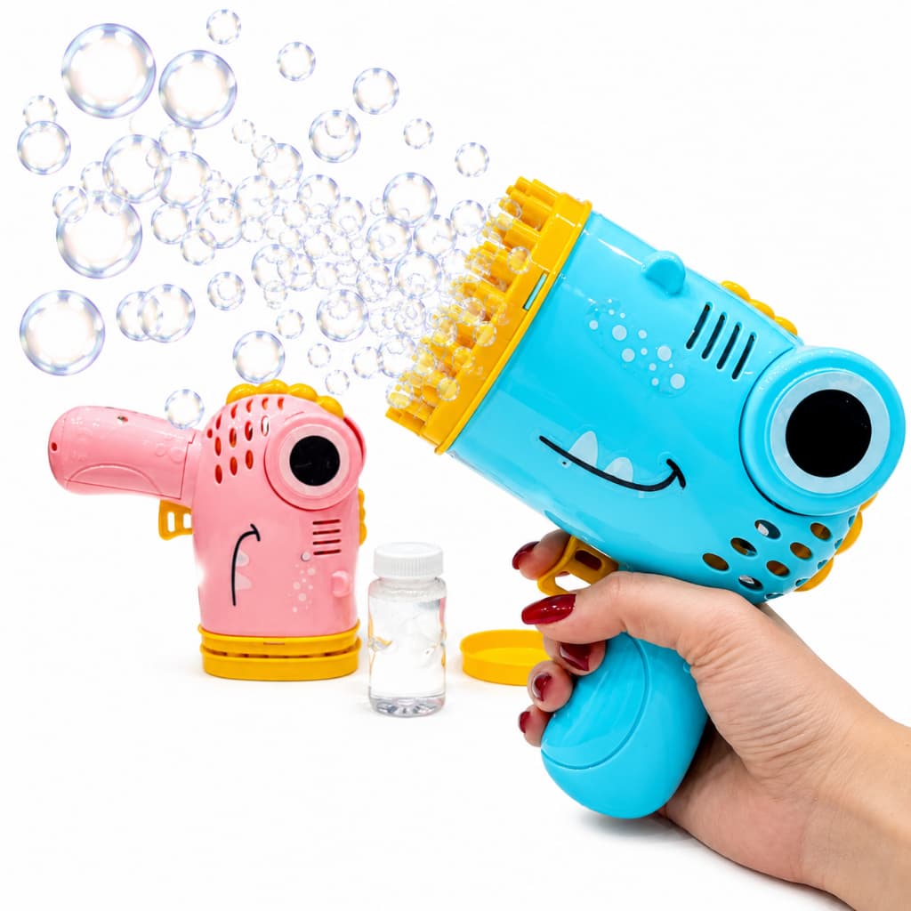 Lançador de Bolhas Dinossauro 40 Furos Automático com Líquido Brinquedo Infantil