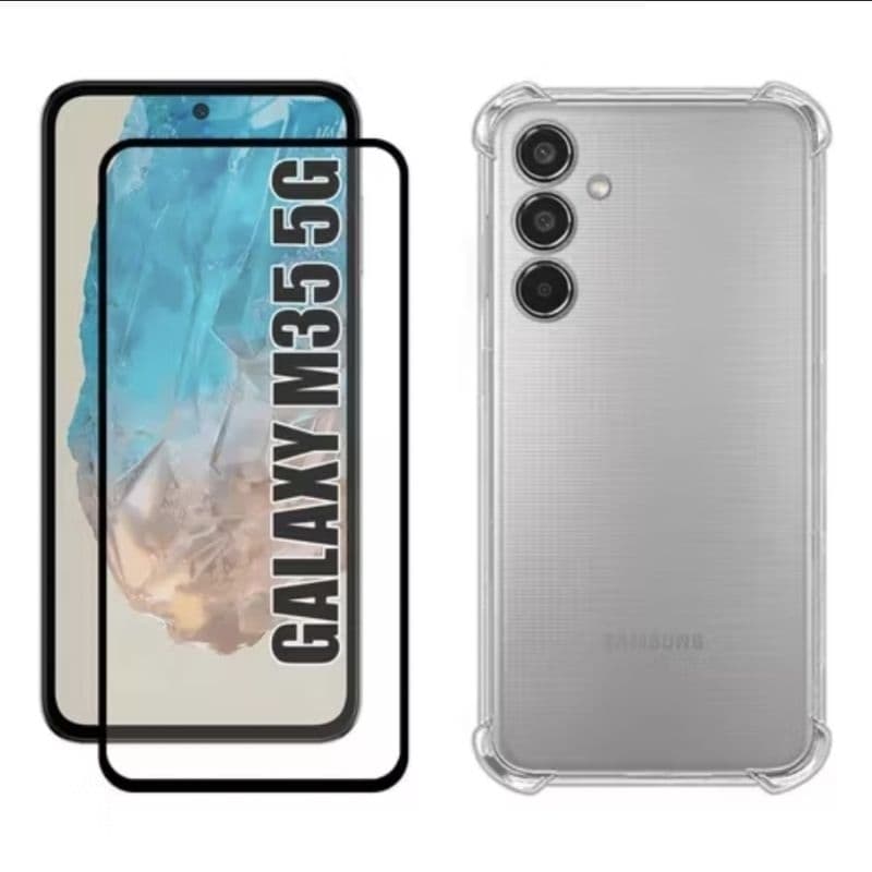KIt Pelicula Vidro 3D Samsung M35 + Capa Capinha Anti Shock Original Nota Fiscal Garantia