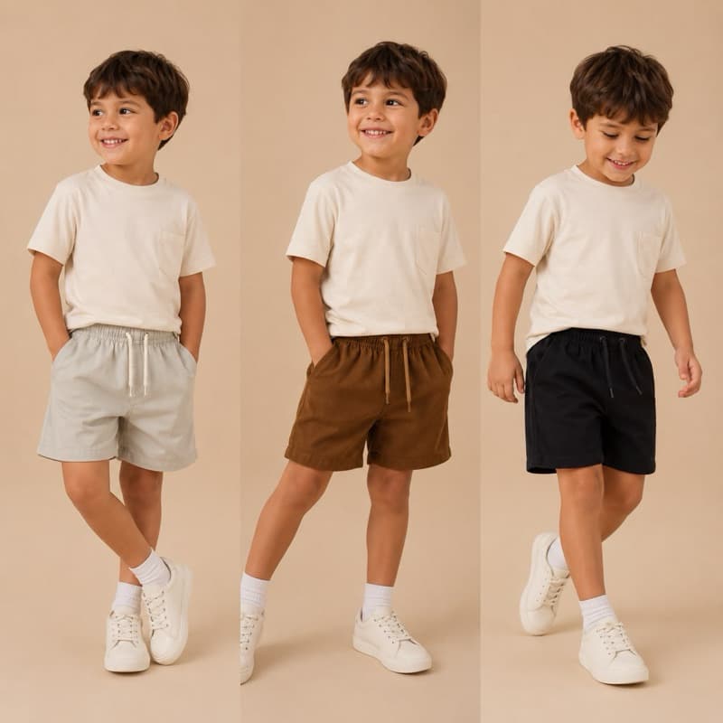 Short Brim Premium Menino Infantil 100% Algodão Sarja Casual Bermuda Mauricinho