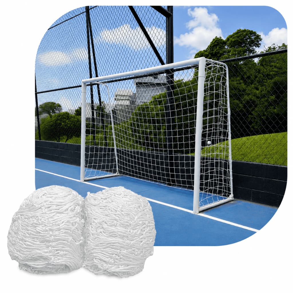 Par de Rede para Trave de Gol Futsal Fio 2 Véu Seda Futebol de Salão