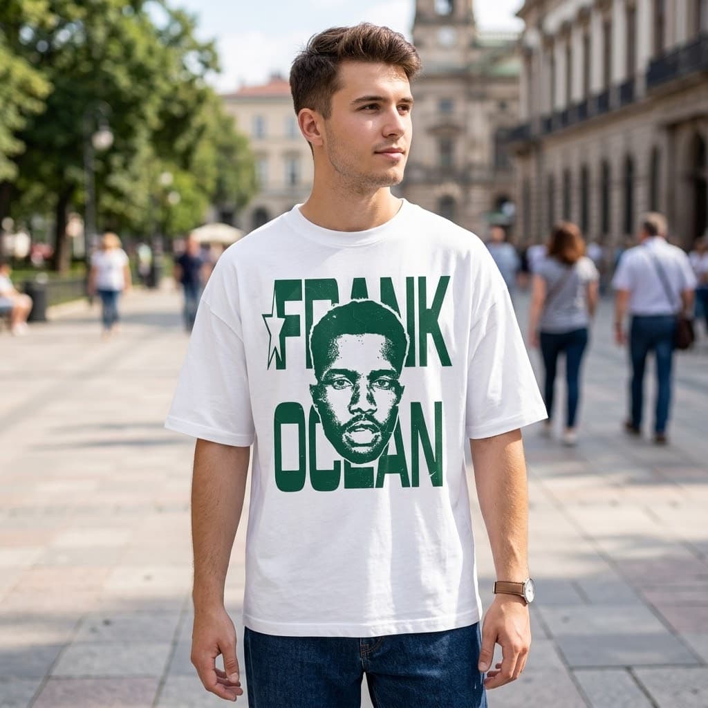 Camiseta Estampada Frank Ocean Streetwear Masculina Feminina Oversized Algodão Música Artista Pop