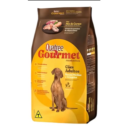 Ração Quatree Gourmet Cão Adulto Raças Médias E Grandes 15kg