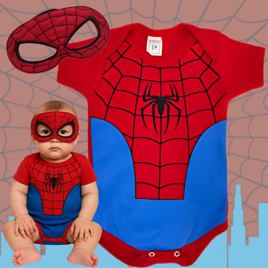 Body mesversário Super herói + acessório bebê ensaio fotográfico temático confortável Premium