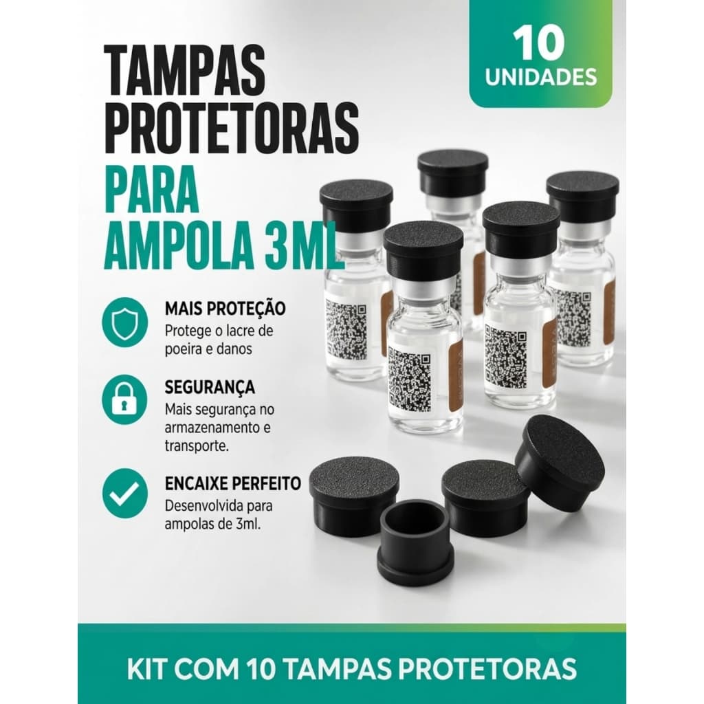 Tampa Protetora Para Ampola Frascos 3ml 10ml Saúde Peptídeos