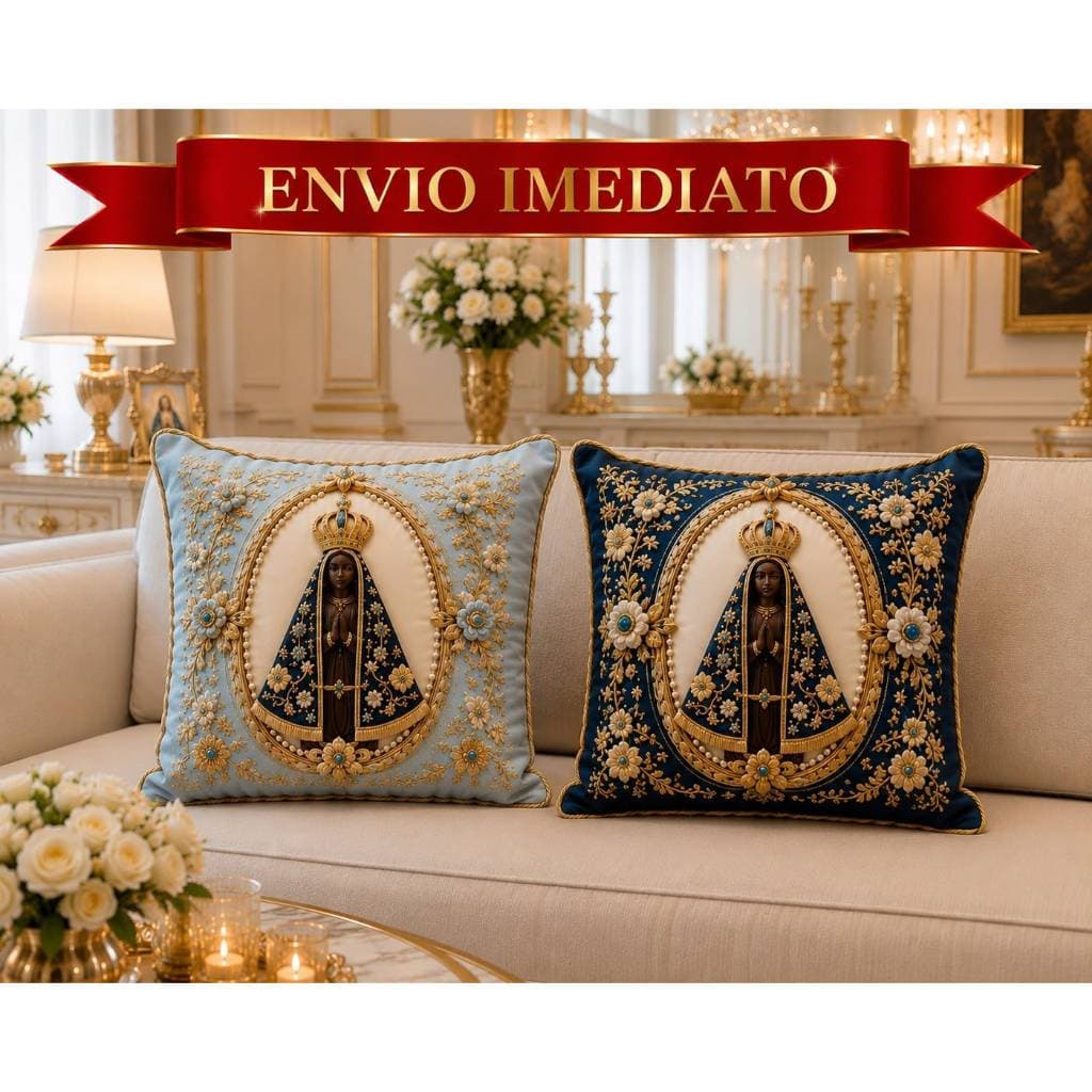 Kit 2 Capas Almofada 45x45 Religiosa Santos Católicos - Decoração Sala e Sofá presentes estampas modernas exclusivas.